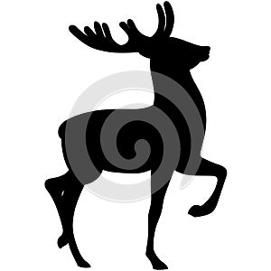 Vector Silhouette of Deer. Deer Vector Illustration