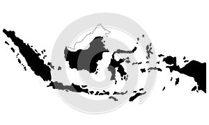 Vector silhouette design of the state map of Indonesia