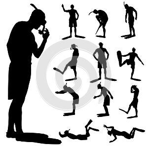 Vector silhouette of a diver.