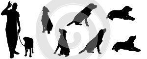 Vector silhouette of a dog.