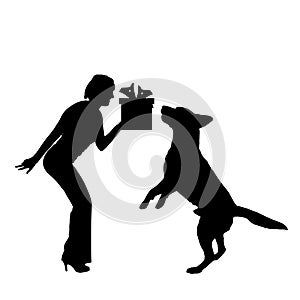 Vector silhouette of a dog.