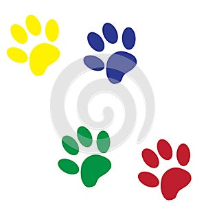Vector silhouette dog paw.