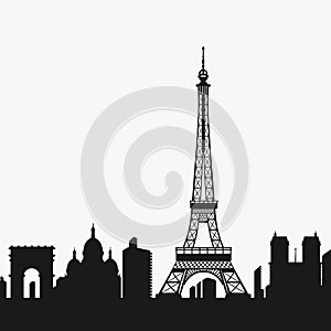 Vector Silhouette of the Eiffel Tower