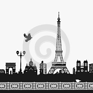 Vector Silhouette of the Eiffel Tower