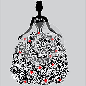Vector silhouette of elegant dress