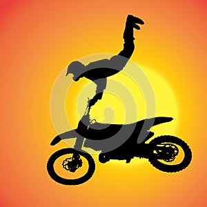 Vector silhouette of extreme jumps.