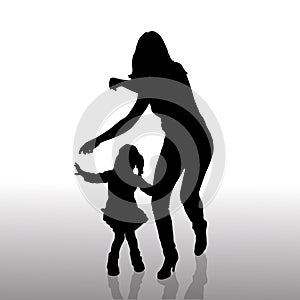 Vector silhouette of family.