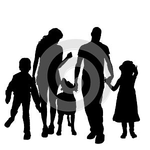 Vector silhouette of a family.