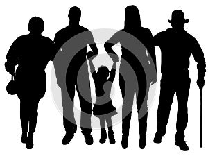 Vector silhouette of family.