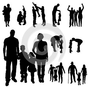 Vector silhouette of a family.