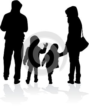 Vector silhouette of family.