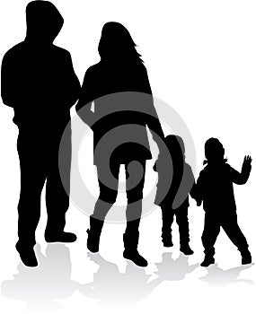 Vector silhouette of family.