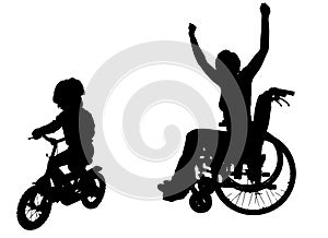 Vector silhouette of family.