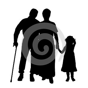 Vector silhouette of family.