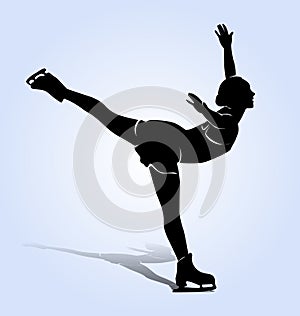 Vector silhouette figure skaters photo