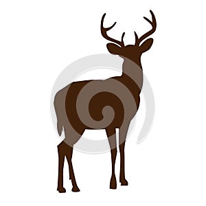 Vector silhouette of forest proud deer