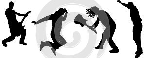 vector silhouette of guitarist