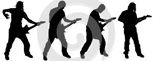 vector silhouette of guitarist