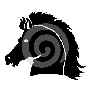 Vector silhouette of head of horse