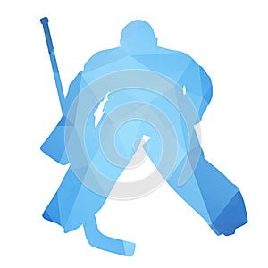 Vector silhouette hockey goalie