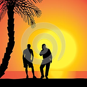 Vector silhouette of homosexuals.