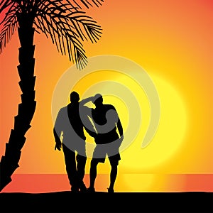 Vector silhouette of homosexuals.