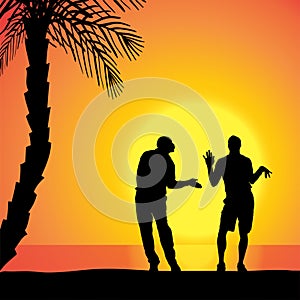 Vector silhouette of homosexuals.