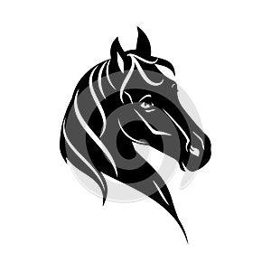 Vector silhouette of a horse head