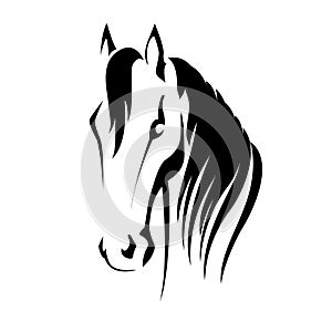 Vector silhouette of a horse head