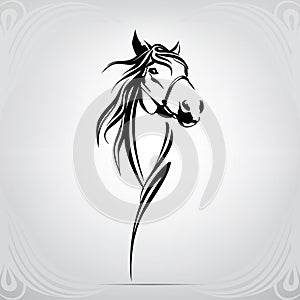 Vector silhouette of a horse`s head. vector illustration