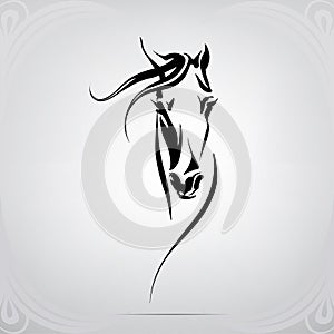 Vector silhouette of a horse`s head. vector illustration