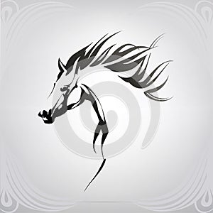 Vector silhouette of a horse`s head. vector illustration