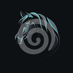 Vector silhouette of a horse`s head. vector illustration