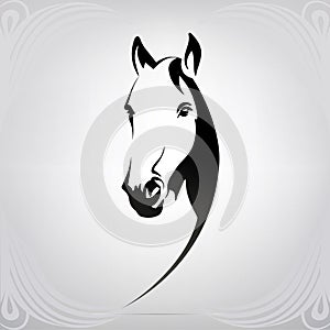 Vector silhouette of a horse`s head. vector illustration