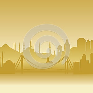 vector silhouette of Istanbul