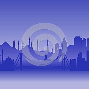 vector silhouette of Istanbul