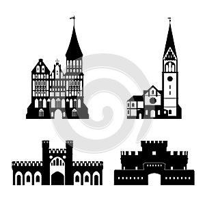 Vector silhouette of Kaliningrad landmarks