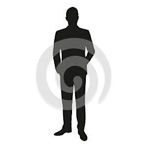 Vector silhouette of a man standing in a suit