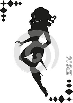 Vector silhouette of martial Amazons