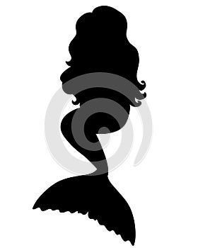 Vector Silhouette of Mermaid