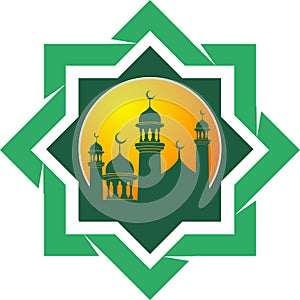 Vector silhouette of the mosque photo