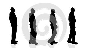 Vector silhouette of old man.