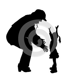 Vector silhouette of old people.