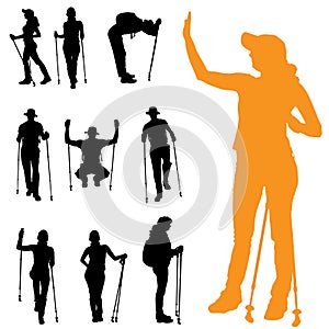 Vector silhouette of people.