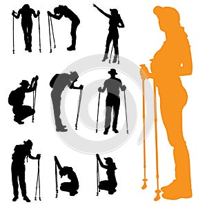 Vector silhouette of people.