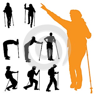 Vector silhouette of people.