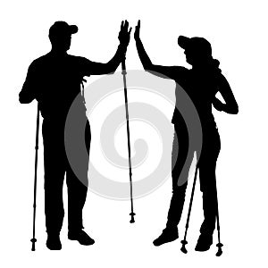 Vector silhouette of people.