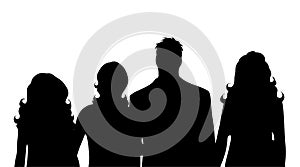 Vector silhouette of people.