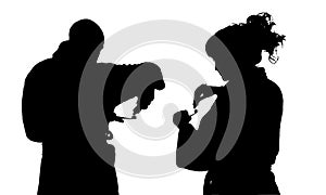 Vector silhouette of a people.