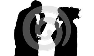 Vector silhouette of a people.